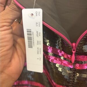 J. Crew Sequin Dress with Pink and Silver Stripes